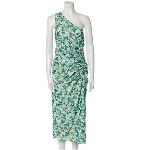 AMUR Clarissa Floral One Shoulder Midi Dress, Size 6